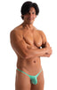 M55 - Mens Stuffit Pouch G String Swimsuit - Solid Sheer Semi Sheer 4558 Mint - Skinzwear
