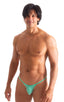 M55 - Mens Stuffit Pouch G String Swimsuit - Solid Sheer Semi Sheer 4558 Mint - Skinzwear