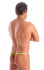 M55 - Mens Stuffit Pouch G String Swimsuit - Solid Sheer Semi Sheer 5536 Lime - Skinzwear