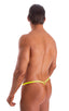 M55 - Mens Stuffit Pouch G String Swimsuit - Solid Sheer Semi Sheer 5536 Lime - Skinzwear