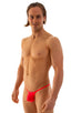 M55 - Mens Stuffit Pouch G String Swimsuit - Solid Sheer Semi Sheer 5537 Neon coral - Skinzwear