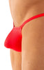 M55 - Mens Stuffit Pouch G String Swimsuit - Solid Sheer Semi Sheer 5537 Neon coral - Skinzwear