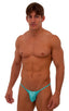 M55 - Mens Stuffit Pouch G String Swimsuit - Solids 2455 Aquamarine - Skinzwear