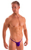 M55 - Mens Stuffit Pouch G String Swimsuit - Solids 3453 Royal purple - Skinzwear