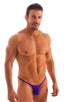 M55 - Mens Stuffit Pouch G String Swimsuit - Solids 3453 Royal purple - Skinzwear