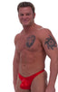 M56 - Mens Pouch Enhanced Pistol Thong Bikini Wet Look 0008 Lipstick red - Skinzwear