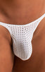 M57 - Mens Skinny Side Skimpy Back Bikini - Mesh 2500 White peep show - Skinzwear