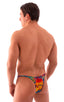 M57 - Mens Skinny Side Skimpy Back Bikini - Mesh 4502 Tropical feathers - Skinzwear