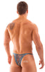 M57 - Mens Skinny Side Skimpy Back Bikini - Mesh 4505 Aqua snakeskin - Skinzwear