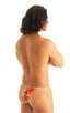M57 - Mens Skinny Side Skimpy Back Bikini - Mesh 4552 Hibiscus printed stretch - Skinzwear