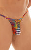 M57 - Mens Skinny Side Skimpy Back Bikini - Mesh 6520 Neon on dali - Skinzwear