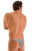 M57 - Mens Skinny Side Skimpy Back Bikini - Prints 2550 Aqua snake skin - Skinzwear