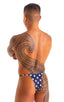 M57 - Mens Skinny Side Skimpy Back Bikini - Prints 5115 - 5106 Stars on navy - Red/white stripes - Skinzwear