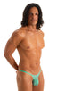 M57 - Mens Skinny Side Skimpy Back Bikini - Solid Sheer Semi Sheer 4558 Mint - Skinzwear
