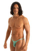 M57 - Mens Skinny Side Skimpy Back Bikini - Solid Sheer Semi Sheer 4558 Mint - Skinzwear