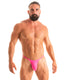 M57 - Mens Skinny Side Skimpy Back Bikini - Solid Sheer Semi Sheer 9885 Siren pink - Skinzwear