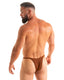 M57 - Mens Skinny Side Skimpy Back Bikini - Solid Sheer Semi Sheer 9886 Chocolate silk - Skinzwear