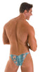 M58 - Mens Micro Pouch Scrunchy Back Bikini - Prints 2550 Aqua snake skin - Skinzwear