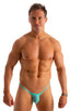 M58 - Mens Micro Pouch Scrunchy Back Bikini - Solid Sheer Semi Sheer 4558 Mint - Skinzwear