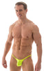M58 - Mens Micro Pouch Scrunchy Back Bikini - Solid Sheer Semi Sheer 5538 Neon chartreuse - Skinzwear