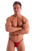 M58 - Mens Micro Pouch Scrunchy Back Bikini - Solids 3450 Ruby red - Skinzwear