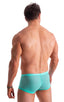 M61 - Mens Low Square Cut Swim Trunks - Solid Sheer Semi Sheer 4558 Mint - Skinzwear