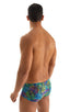 M61 - Mens Low Square Cut Swim Trunks - Tan Through 2751 Neon ferns - Skinzwear