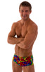 M61 - Mens Low Square Cut Swim Trunks - Tan Through 2752 Technicolor - Skinzwear