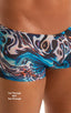 M61 - Mens Low Square Cut Swim Trunks - Tan Through 4750 Aqua leopard - Skinzwear
