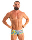 M61 - Mens Low Square Cut Swim Trunks - Tan Through 9859 Lilly lagoon - Skinzwear