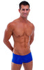 M61 - Mens Low Square Cut Swim Trunks - Wet Look 0003 Royal blue - Skinzwear
