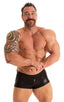M61POS - Mens Posing NPC IFBB Physique Low Cut Short - Metallics 9810 Black - Skinzwear