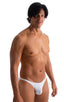 M63 - Mens Classic Brazilian 3/4 Back Bikini - Mesh 2500 White peep show - Skinzwear