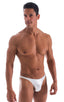M63 - Mens Classic Brazilian 3/4 Back Bikini - Metallic 5813 Chrome silver - Skinzwear