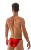 M63 - Mens Classic Brazilian 3/4 Back Bikini - Metallic 9811 Red - Skinzwear