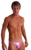 M63 - Mens Classic Brazilian 3/4 Back Bikini - Metallic 9819 Bubblegum - Skinzwear