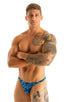 M63 - Mens Classic Brazilian 3/4 Back Bikini - Prints 3152 Blue leopard - Skinzwear