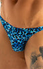 M63 - Mens Classic Brazilian 3/4 Back Bikini - Prints 3152 Blue leopard - Skinzwear