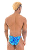 M63 - Mens Classic Brazilian 3/4 Back Bikini - Prints 9155 New world blue - Skinzwear