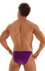 M63 - Mens Classic Brazilian 3/4 Back Bikini - Solid Sheer Semi Sheer 2558 Grape - Skinzwear