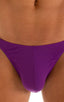 M63 - Mens Classic Brazilian 3/4 Back Bikini - Solid Sheer Semi Sheer 2558 Grape - Skinzwear