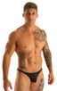 M63 - Mens Classic Brazilian 3/4 Back Bikini - Solid Sheer Semi Sheer 8567 Black - Skinzwear