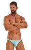 M63 - Mens Classic Brazilian 3/4 Back Bikini - Solids 2455 Aquamarine - Skinzwear