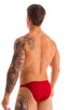 M63 - Mens Classic Brazilian 3/4 Back Bikini - Solids 3450 Ruby red - Skinzwear