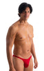 M63 - Mens Classic Brazilian 3/4 Back Bikini - Solids 3450 Ruby red - Skinzwear