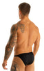M63 - Mens Classic Brazilian 3/4 Back Bikini - Solids 6407 Black - Skinzwear