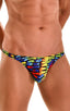 M63 - Mens Classic Brazilian 3/4 Back Bikini - Tan Through 2752 Technicolor - Skinzwear