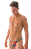 M63 - Mens Classic Brazilian 3/4 Back Bikini - Tan Through 7801 Tahitian - Skinzwear