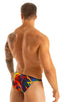 M63 - Mens Classic Brazilian 3/4 Back Bikini - Tan Through 7803 Rave up - Skinzwear