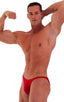 M63POS - Mens Posing Suit Competition Bikini Cut - Solids 3450 Ruby red - Skinzwear